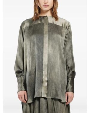 Uma Wang Chemise Taffe À Imprimé Tie Dye - Grey