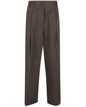 P.A.R.O.S.H. Cotton Gabardine Trousers - Grey