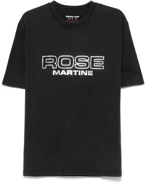 Martine Rose メタリックロゴ Tシャツ - ブラック
