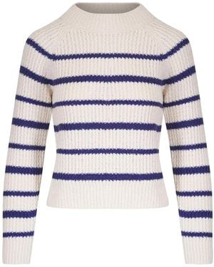 Vince Gestreifter Pullover - Weiß