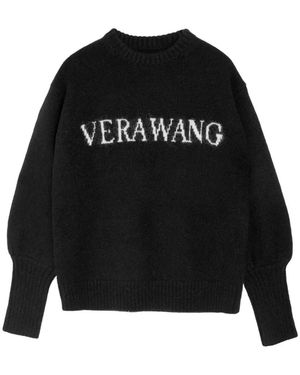 Vera Wang Pullover Mit Logo-Intarsie - Schwarz