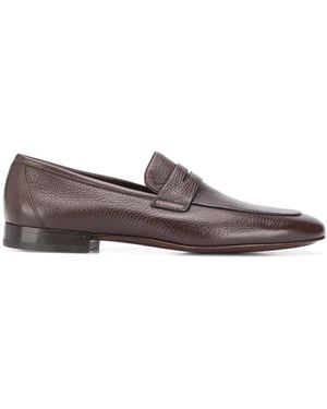 Corneliani Almond Toe Leather Loafers - Brown