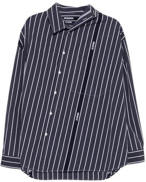 Jacquemus Stripe Logo Shirt - Blue