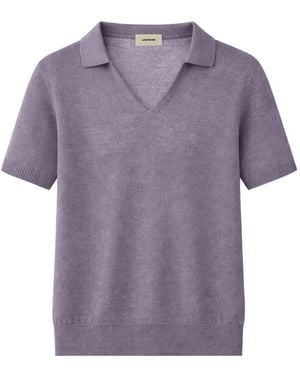 A PAPER KID Knitted Cotton T-Shirt - Purple