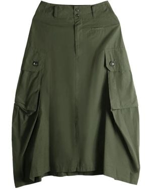 Y's Yohji Yamamoto Pocket-Detailed Midi Skirt - Green