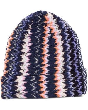 Missoni Zigzag Beanie Hat - Blue