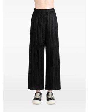 Pleats Please Issey Miyake Monthly Colours July Pleated Wide-Leg Trousers - Black