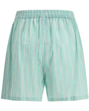 Balenciaga Shorts Con Vita Elasticizzata - Blu