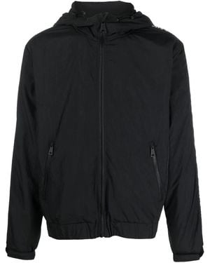 Versace Jeans Couture Logo-Tape Hooded Jacket - Black
