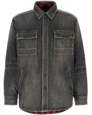 Balenciaga Jeansjacke mit Taschen - Grau