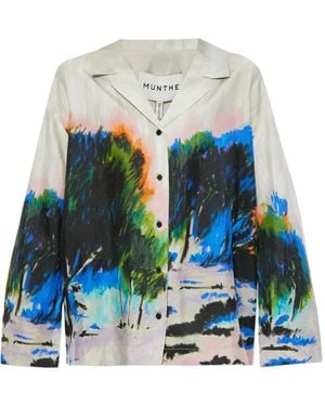 Munthe Painted Silk Shirt - White
