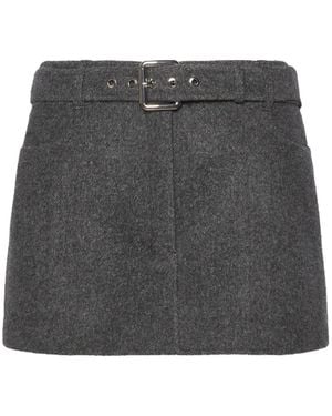 Sportmax Belted-Waist Mini Skirt - Grey