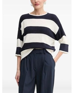 Pedro Del Hierro Madrid Striped quarter-sleeve sweater - Blau