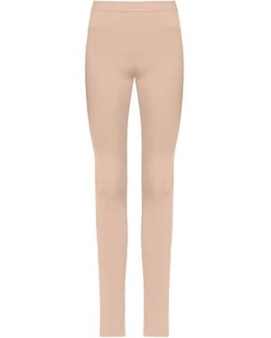 Ferragamo Ribbed Leggings - Natural