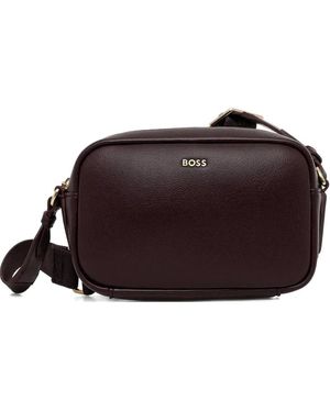 BOSS Logo-Plaque Cross Body Bag - Brown