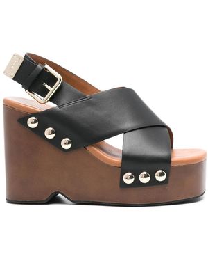 Maje 100Mm Platform Sandals - Black