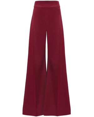Carolina Herrera Satin Palazzo Pants - Red