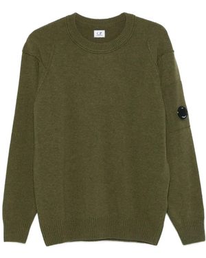 C.P. Company Lens-Detail Crew-Neck Jumper - Green