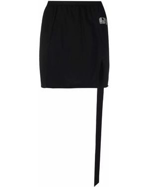 Rick Owens Black Graphic-print Skirt