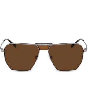 KARL LAGERFELD Geometric-Frame Sunglasses - Metallic