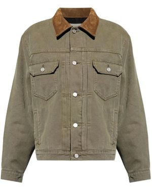 FRAME Chest-Pockets Collared Jacket - Green