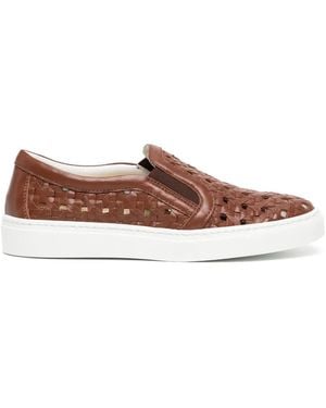 Madison Maison Interwoven Slip-On Trainers - Brown