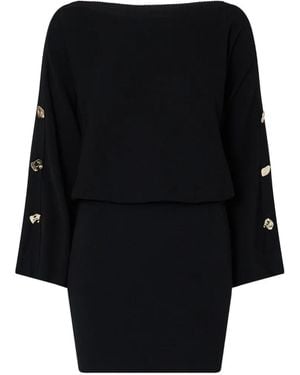 Liu Jo Short Dress With Jewel Buttons - Black