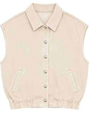 ICON DENIM Ines Elasticated-Hem Denim Jacket - Natural