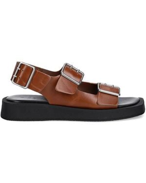 COPENHAGEN Sandali Platform Con Fibbia - Marrone