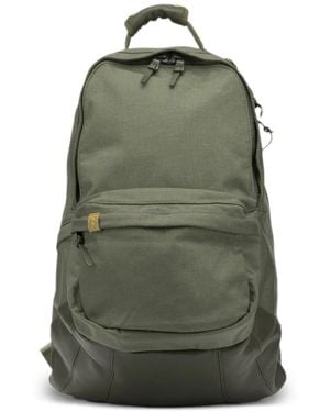 Visvim Leather-Panelled Zip-Around Backpack - Green