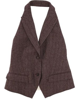 Lorena Antoniazzi Herringbone Collared Jacket - Purple
