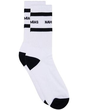 NAHMIAS Striped Socks - White
