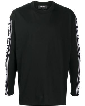 Stella McCartney Logo Sleeve Round Neck Top - Black