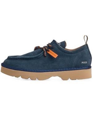 Pànchic P009 Lace-Up Derby Shoes - Blue