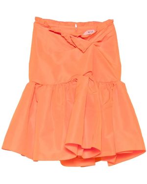 N°21 Ruffled-Trim Knotted Skirt - Orange