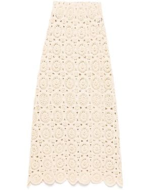 Bambah Rock Mit Blumenstickerei - Natur