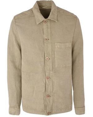 120% Lino Chaqueta con bolsillo con botón - Neutro