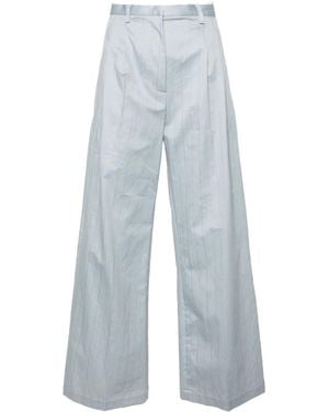 Tela Edamame High-Waist Palazzo Trousers - Blue