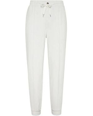 Brunello Cucinelli Drawstring Track Trousers - White