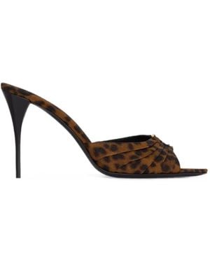 Saint Laurent Babylone Mules - Brown