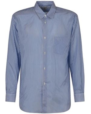 Comme des Garçons Chemise À Poche Poitrine Et Rayures Verticales - Blue