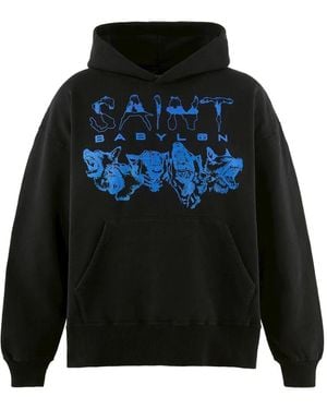 SAINT Mxxxxxx X Babylon Graphic Hoodie - Blue