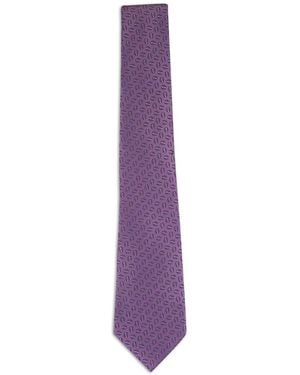ZEGNA Geometric-Pattern Tie - Purple