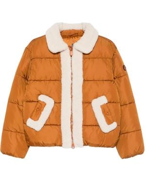 Save The Duck Honey Faux-Shearling Trim Jacket - Orange