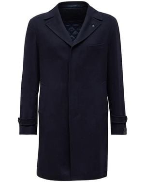 Tagliatore Notched-Lapels Coat - Blue