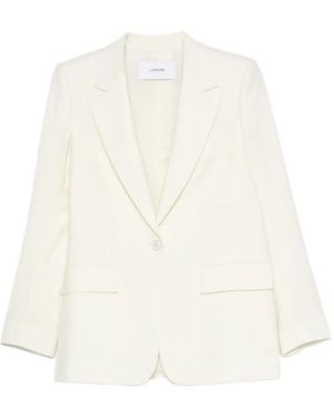 Lardini Single-Breasted Peak-Lapel Blazer - White