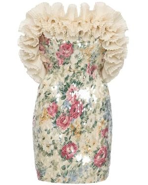 Nissa Backless Sequin Mini Dress - White