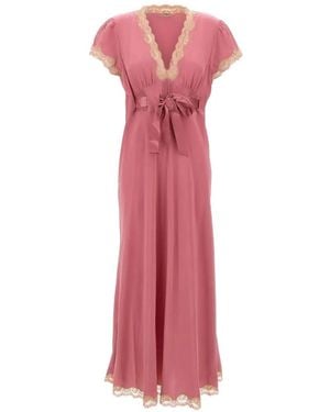 RIXO London Marlice Bow Lace Trim Dress - Pink