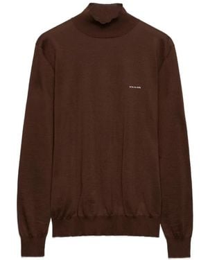 Prada Gerippter Rollkragenpullover - Braun