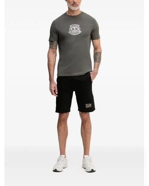 ARMANI EXCHANGE Logo-Print Crew-Neck T-Shirt - Green